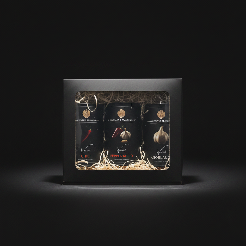 Würzöl Geschenkbox – optimiertes Produktfoto